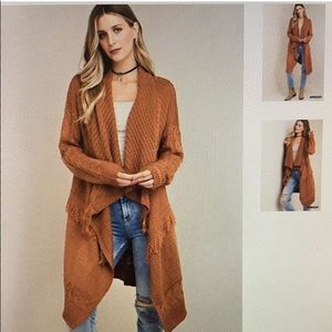 LAST ONE!   Ellie Ladies Fringe Waterfall Cardigan